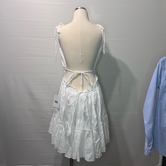 NWT Olia Sundress White Polka Dot Halter Open Back Dress Size Small Flirty - Picture 7 of 10